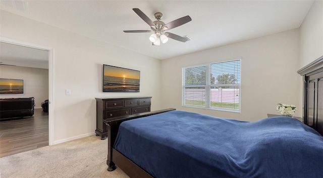 3813 Willow Branch Pl, Palmetto, FL 34221 - bedroom with light colored carpet and ceiling fan