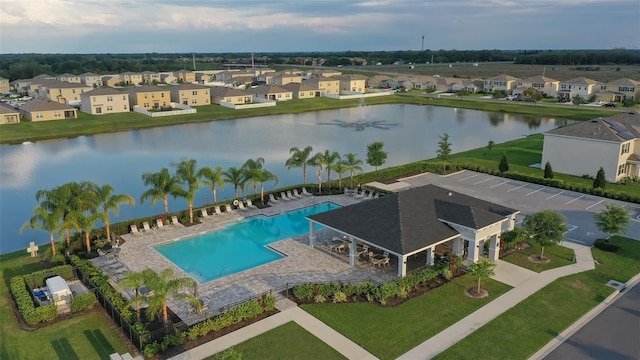 3813 Willow Branch Pl, Palmetto, FL 34221 - aerial perspective of suburban area with a pool area and a nearby body of water