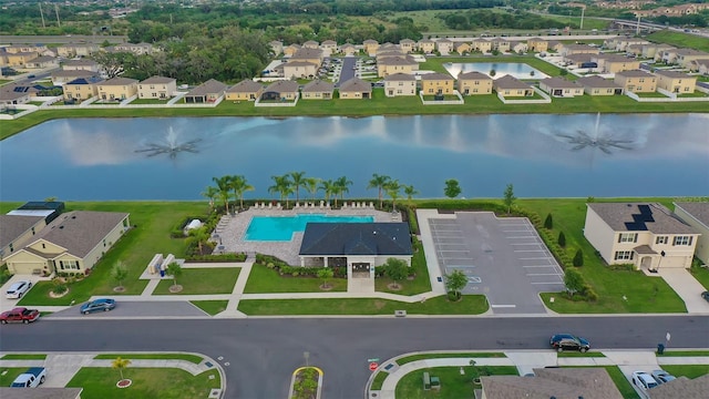 3813 Willow Branch Pl, Palmetto, FL 34221 - aerial view of residential area with a nearby body of water and a pool area