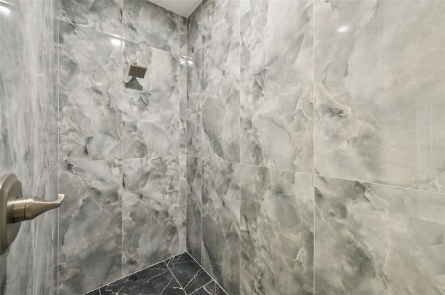 4855 Dragon St, North Port, FL 34288 - bathroom with a tile shower and marble finish flooring