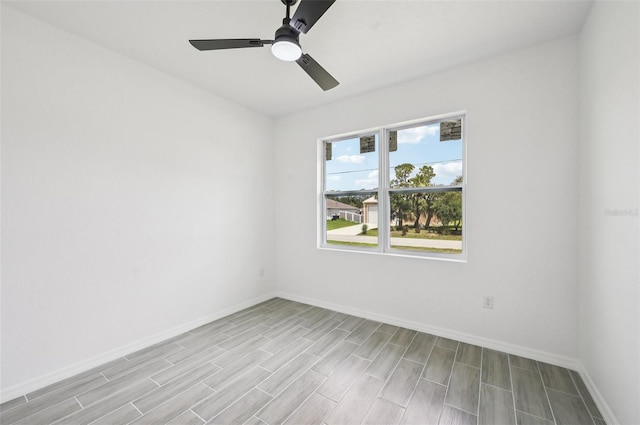 4855 Dragon St, North Port, FL 34288 - empty room with a ceiling fan and wood finished floors
