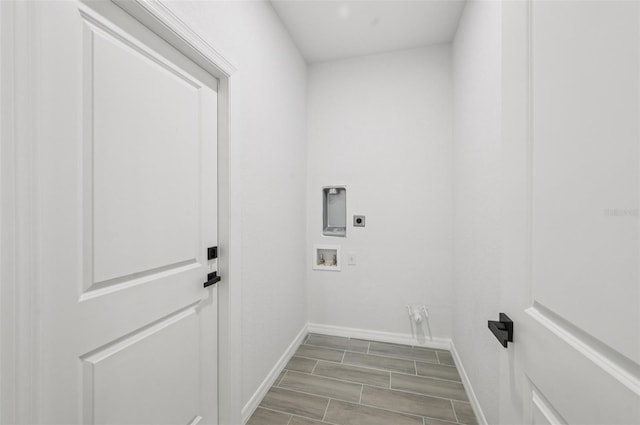 4855 Dragon St, North Port, FL 34288 - washroom with hookup for an electric dryer, washer hookup, and wood tiled floors