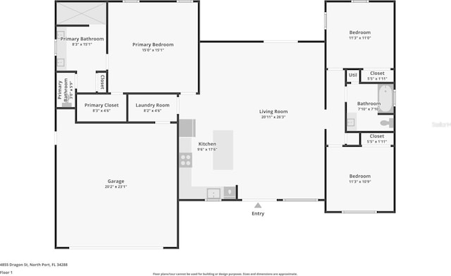 4855 Dragon St, North Port, FL 34288 - view of room layout