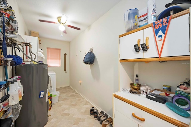 307 Rubens Dr, Nokomis, FL 34275 - washroom with electric water heater and ceiling fan