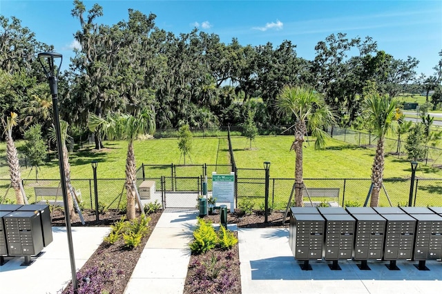7160 Amelia River Dr, Parrish, FL 34219 - surrounding community featuring mail area, a gate, and view of wooded area