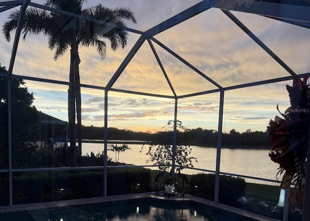 10571 Old Grove Cir, Bradenton, FL 34212 - outdoor pool with a lanai and a water view