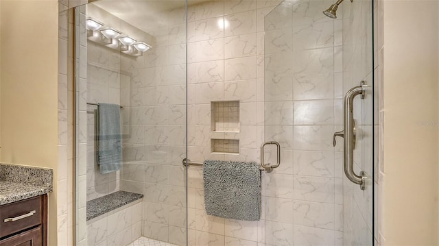 250 Hidden Bay Dr Unit 302, Osprey, FL 34229 - full bathroom featuring vanity and a stall shower