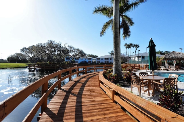 250 Hidden Bay Dr Unit 302, Osprey, FL 34229 - dock area featuring a gazebo