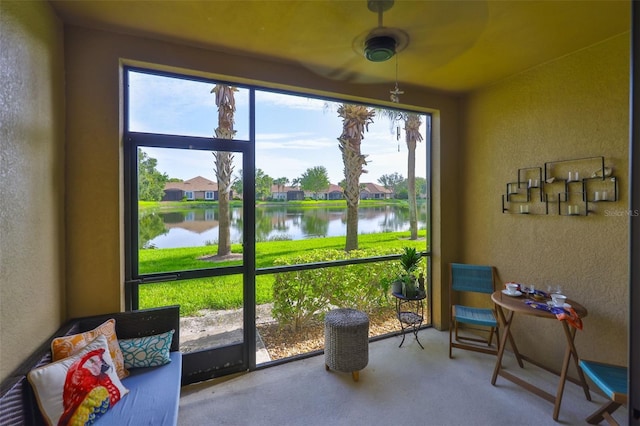 7344 Skybird Rd, Bradenton, FL 34209 - sunroom / solarium with a water view, plenty of natural light, and a residential view