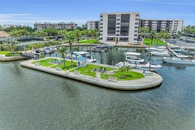 5855 Midnight Pass Rd Unit 416, Sarasota, FL 34242 - water view with a dock and numerous boat docks