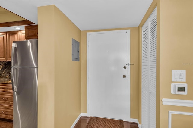 5855 Midnight Pass Rd Unit 416, Sarasota, FL 34242 - doorway with electric panel and baseboards