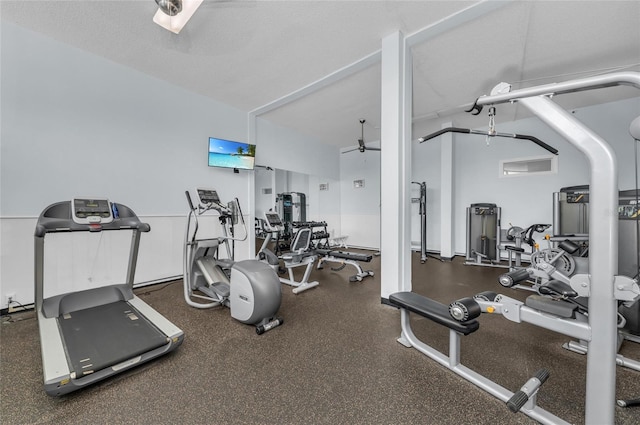 5855 Midnight Pass Rd Unit 416, Sarasota, FL 34242 - workout area with a ceiling fan