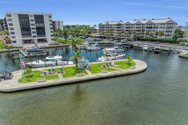 5855 Midnight Pass Rd Unit 416, Sarasota, FL 34242 - water view with a marina and a dock