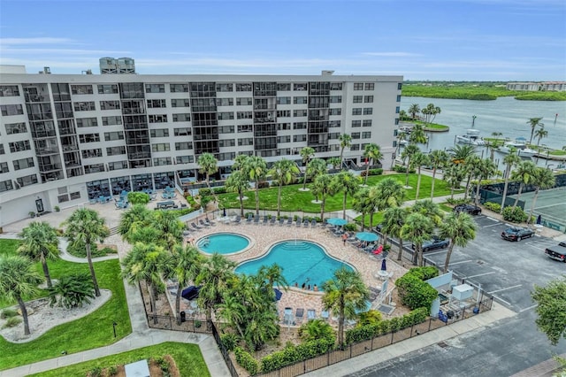 5855 Midnight Pass Rd Unit 416, Sarasota, FL 34242 - bird's eye view of apartment complex / building and a nearby body of water