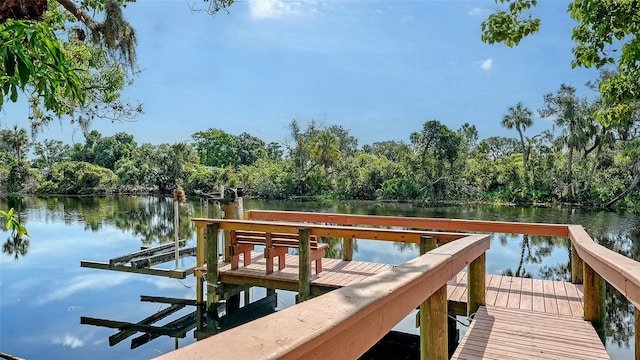 6206 Stillwater Ct, University Park, FL 34201 - dock area with a water view and boat lift