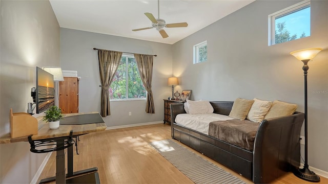 6206 Stillwater Ct, University Park, FL 34201 - living room featuring light wood-style flooring and ceiling fan