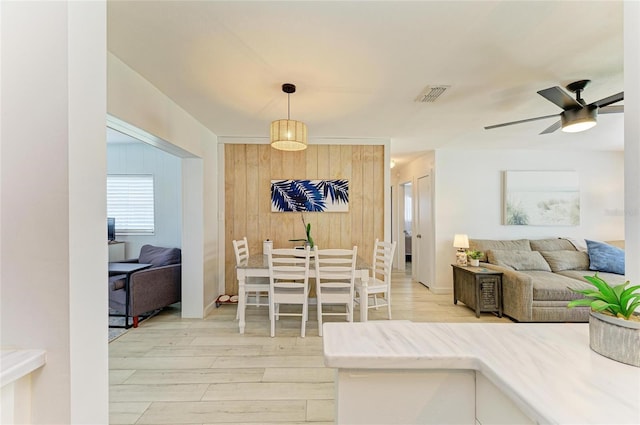 237 Saxon Cir, Venice, FL 34293 - dining area with light wood-type flooring and ceiling fan