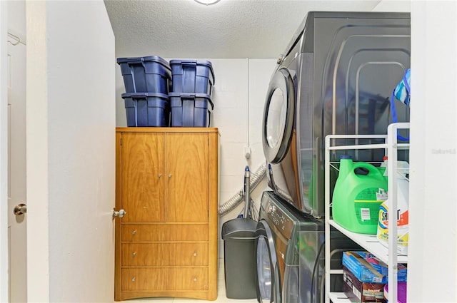 237 Saxon Cir, Venice, FL 34293 - storage room with stacked washing machine and dryer