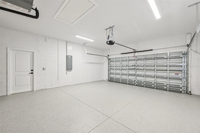 2523 Hagerick Ln, North Port, FL 34288 - garage featuring electric panel and concrete block wall