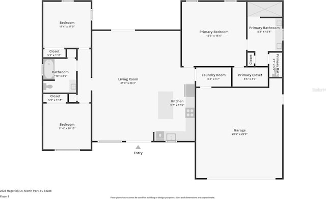 2523 Hagerick Ln, North Port, FL 34288 - view of room layout