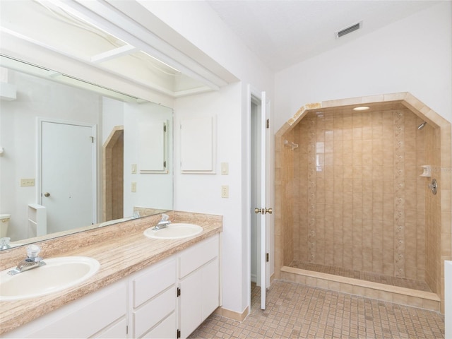 8260 Berkeley Manor Blvd, Spring Hill, FL 34606 - bathroom with double vanity and tiled shower