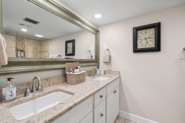 6415 Midnight Pass Rd Unit 502, Sarasota, FL 34242 - full bathroom featuring double vanity and tiled shower