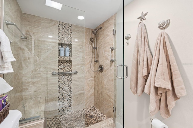 6415 Midnight Pass Rd Unit 502, Sarasota, FL 34242 - bathroom with a stall shower and toilet