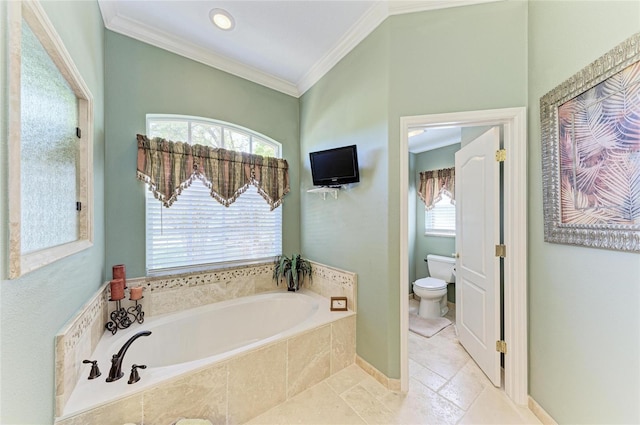 8315 Eagle Xing, Sarasota, FL 34241 - bathroom with a garden tub and crown molding