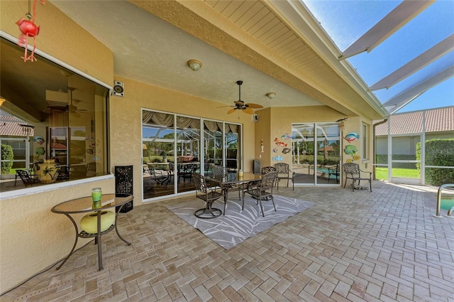 8315 Eagle Xing, Sarasota, FL 34241 - view of patio with ceiling fan and glass enclosure