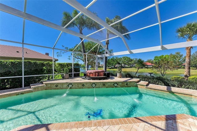 8315 Eagle Xing, Sarasota, FL 34241 - swimming pool with a lanai, a patio area, and a hot tub