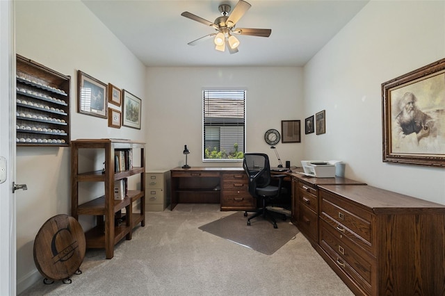 4961 Seafoam Trl, Bradenton, FL 34211 - office featuring light carpet and a ceiling fan