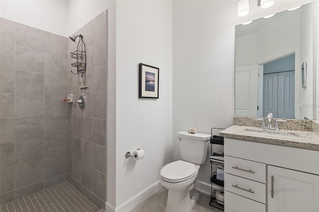 4961 Seafoam Trl, Bradenton, FL 34211 - full bath featuring vanity, a tile shower, and tile patterned floors