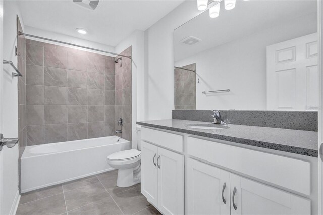 7352 Cabin Ln, Sarasota, FL 34240 - bathroom with vanity, bathtub / shower combination, and tile patterned floors