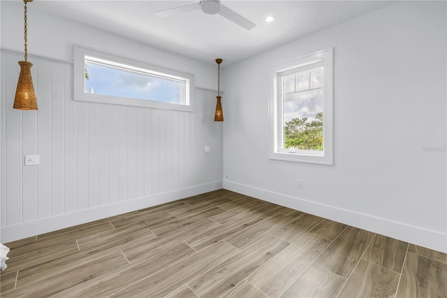 646 Calle Del Otono, Sarasota, FL 34242 - unfurnished room with ceiling fan and light wood-type flooring