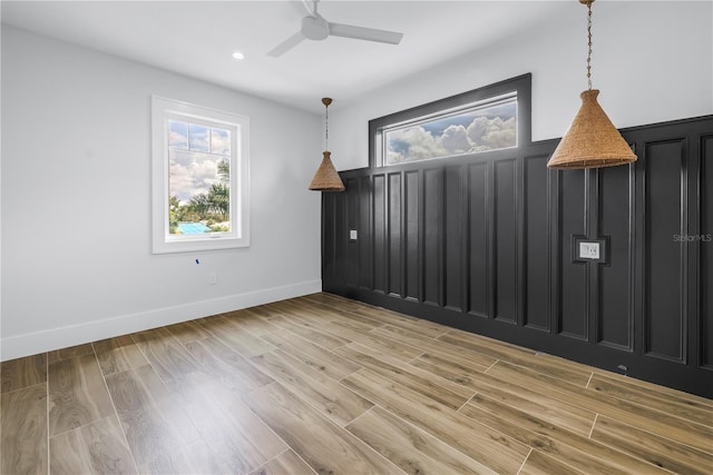 646 Calle Del Otono, Sarasota, FL 34242 - unfurnished room featuring light wood-style floors and a ceiling fan