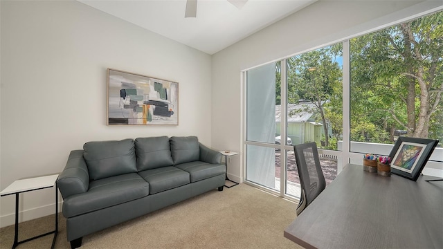 626 Rawls Ave Unit 626, Sarasota, FL 34236 - carpeted home office with a ceiling fan and baseboards