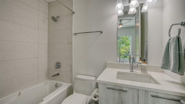 626 Rawls Ave Unit 626, Sarasota, FL 34236 - full bathroom featuring shower / bathtub combination, vanity, and a ceiling fan