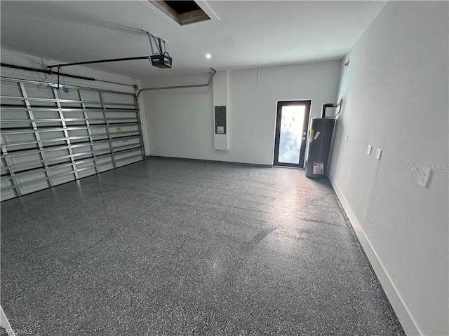3003 18th St W, Lehigh Acres, FL 33971 - garage with water heater, a garage door opener, and electric panel