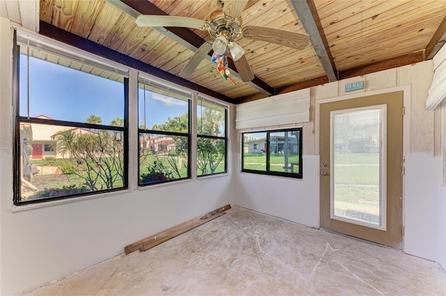 500 Park Blvd S Unit 97, Venice, FL 34285 - unfurnished sunroom featuring beamed ceiling