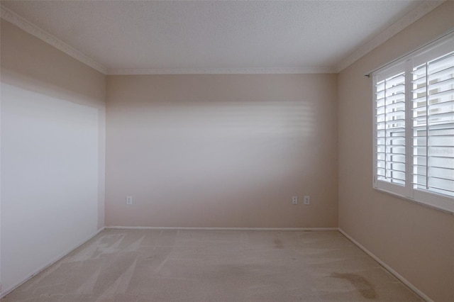 3680 Ironwood Cir Unit 603L, Bradenton, FL 34209 - empty room featuring ornamental molding, light colored carpet, healthy amount of natural light, and a textured ceiling