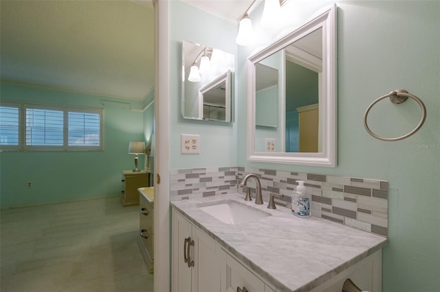 3680 Ironwood Cir Unit 603L, Bradenton, FL 34209 - bathroom featuring decorative backsplash and vanity