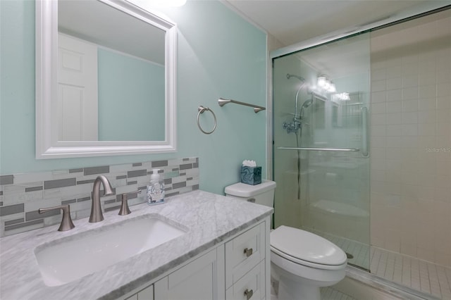 3680 Ironwood Cir Unit 603L, Bradenton, FL 34209 - full bath with a stall shower, vanity, and backsplash