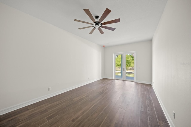 8146 Tropicaire Blvd, North Port, FL 34291 - empty room featuring ceiling fan and dark wood-type flooring