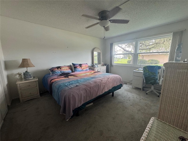 1999 Kings Hwy Unit 26A, Punta Gorda, FL 33980 - carpeted bedroom featuring a textured ceiling and ceiling fan