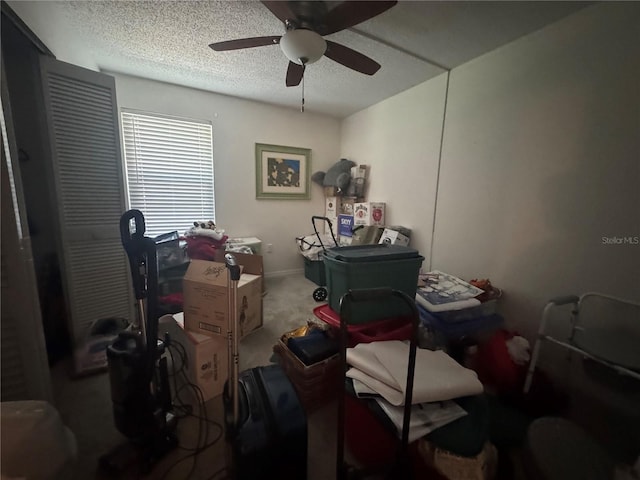 1999 Kings Hwy Unit 26A, Punta Gorda, FL 33980 - office with carpet floors, a ceiling fan, and a textured ceiling
