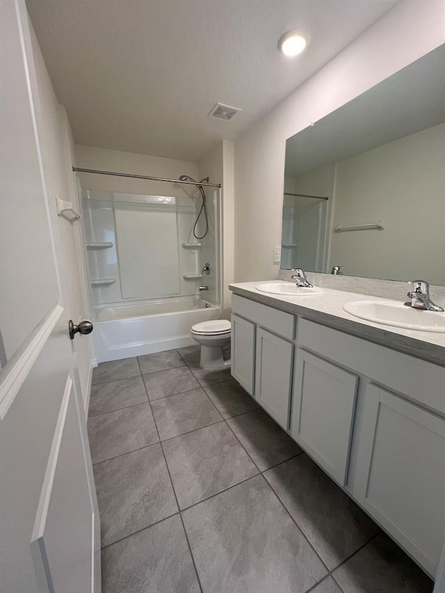 2824 Rock Sound St, Bradenton, FL 34208 - bathroom featuring double vanity, shower / tub combination, and tile patterned floors