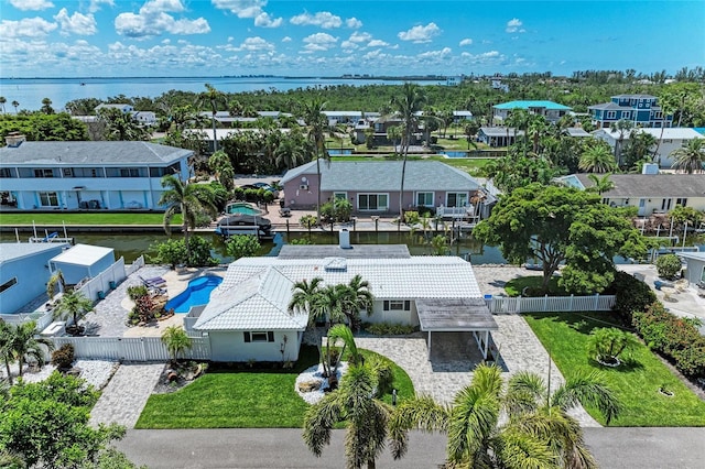 726 Jungle Queen Way, Longboat Key, FL 34228 - aerial perspective of suburban area featuring a large body of water