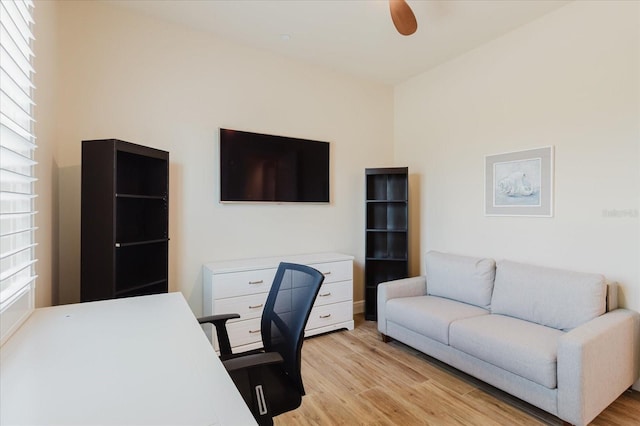 501 Tamiami Trl N Unit 201, Venice, FL 34285 - office area with light wood-style flooring and ceiling fan