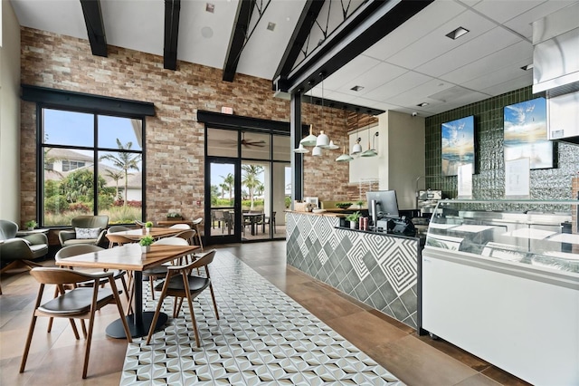 3968 Santa Caterina Blvd, Bradenton, FL 34211 - reception with a high ceiling and brick wall