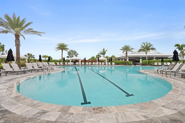 3968 Santa Caterina Blvd, Bradenton, FL 34211 - community pool with a patio area
